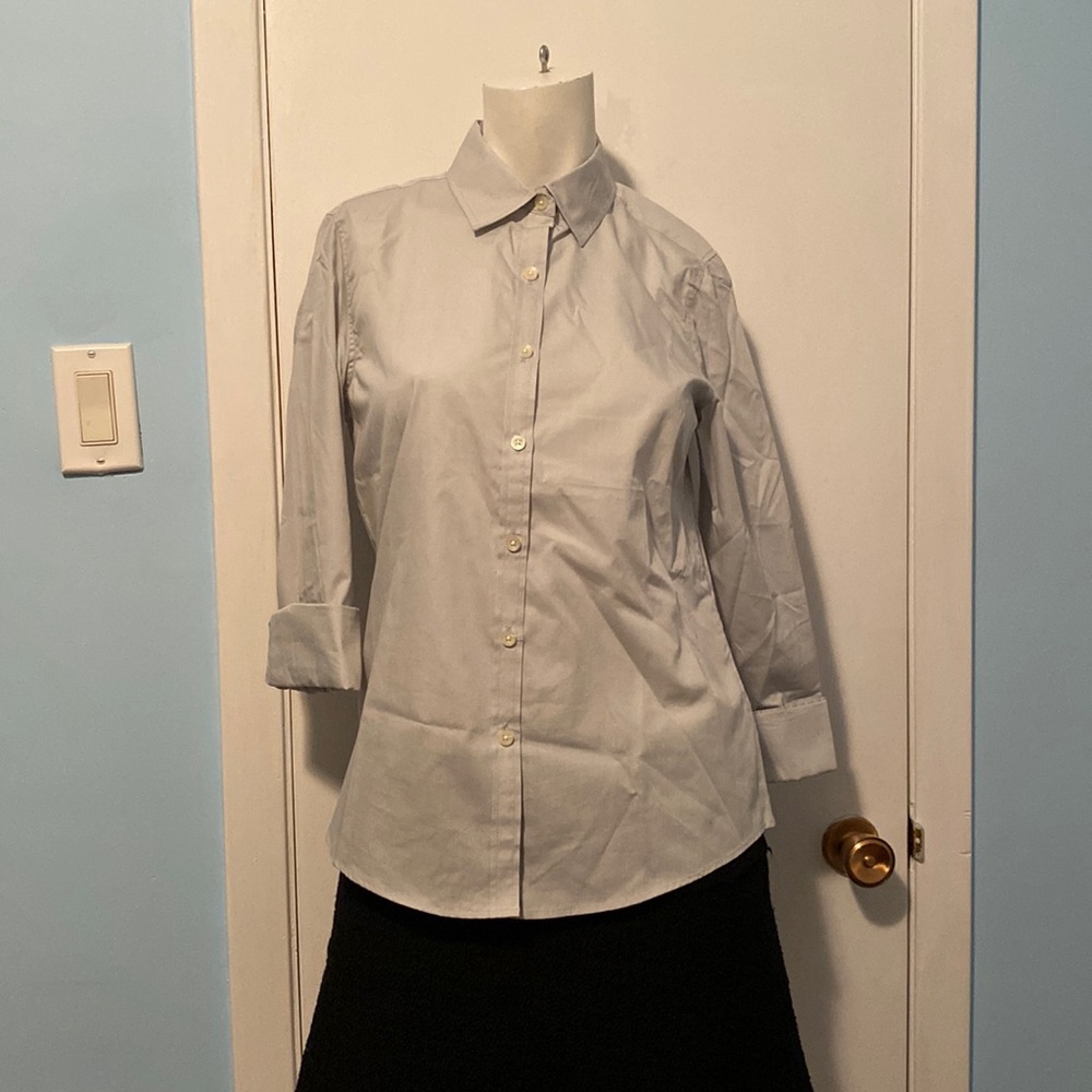 NwoT Joe Fresh Grey/Light Blue Button Down Dress Shirt/blouse